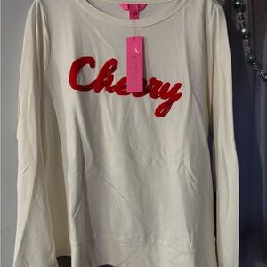 Lilly Pulitzer Cream Top with Red Embellishments